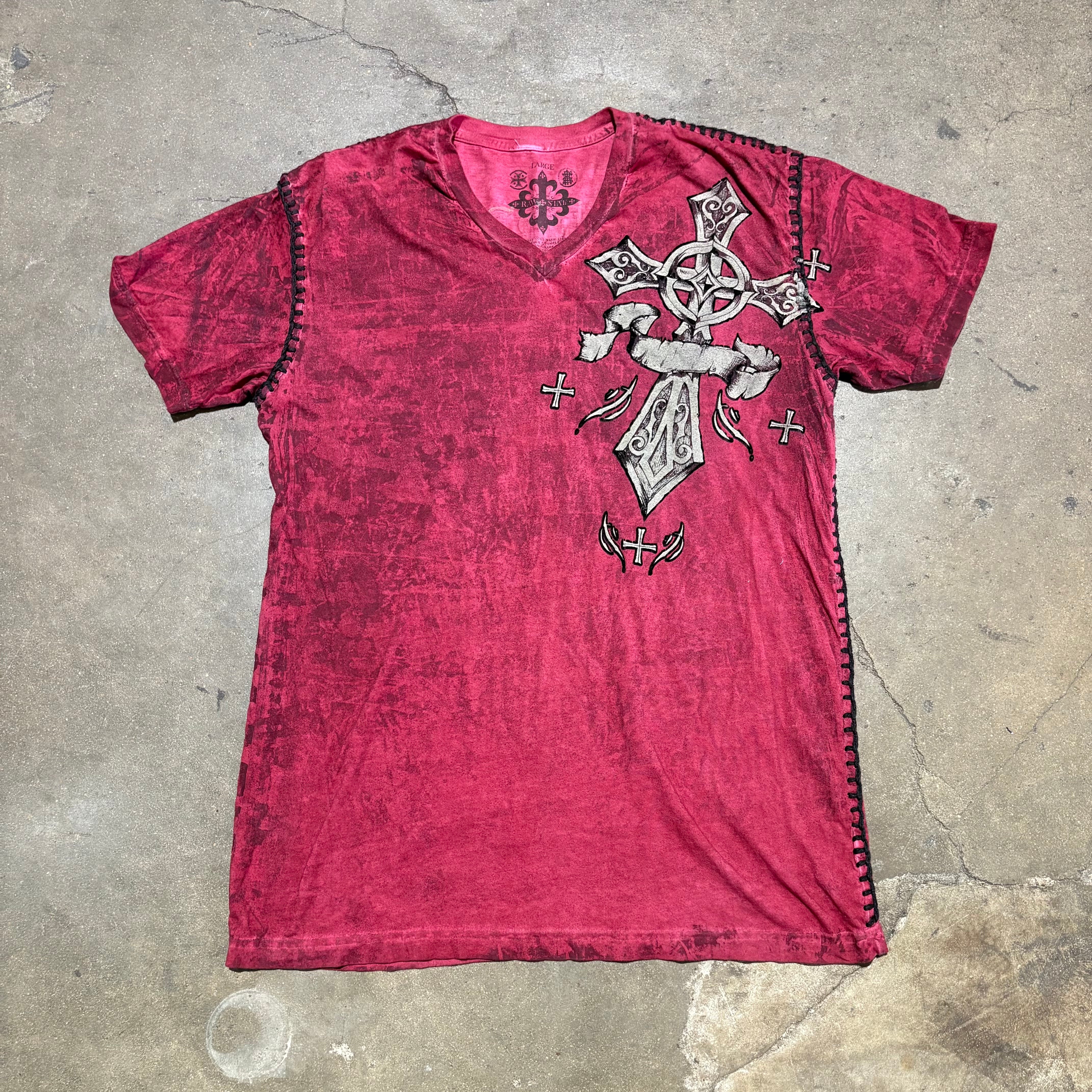 Y2K Raw State Red Tee