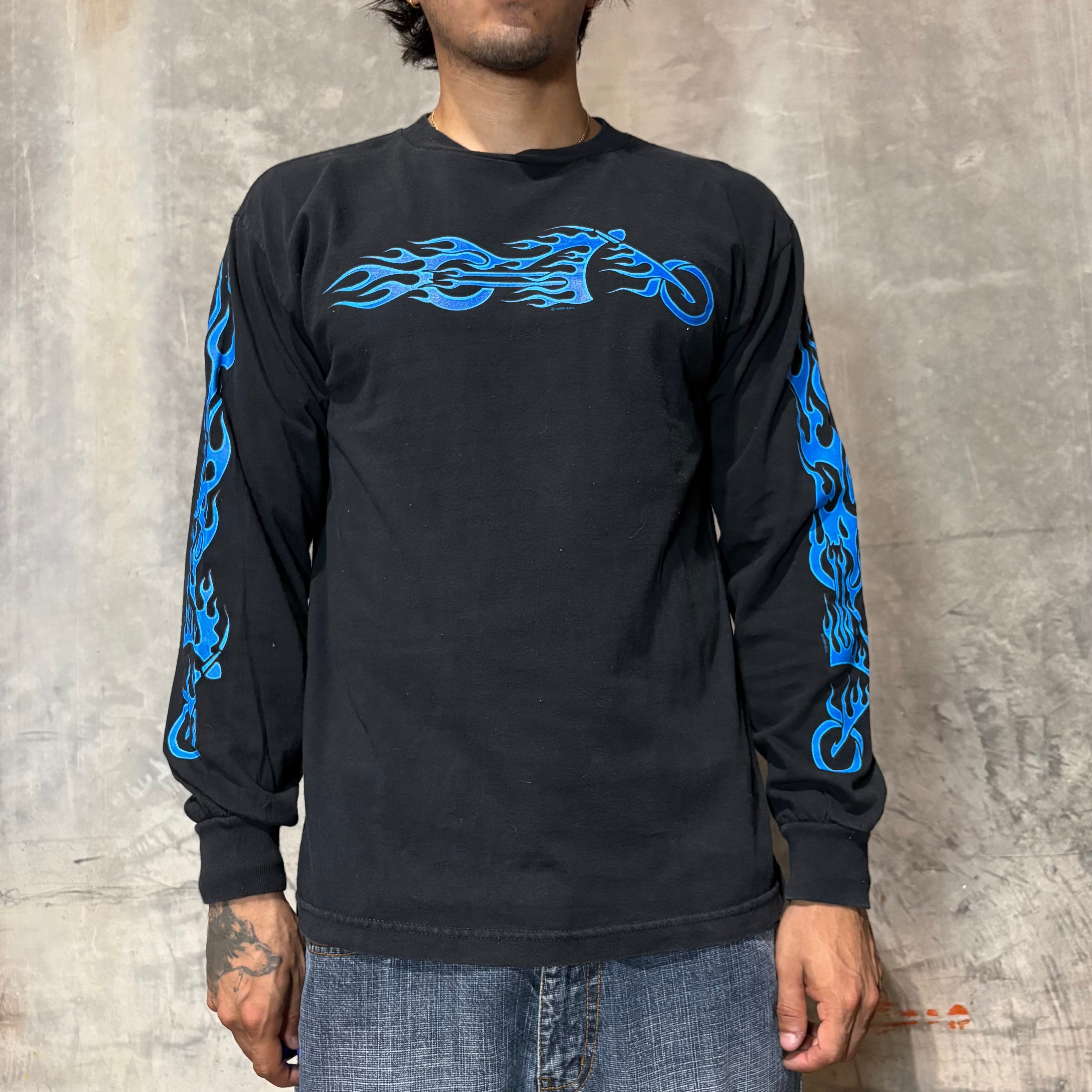 1996 Blue Flame Longsleeve Biker Shirt