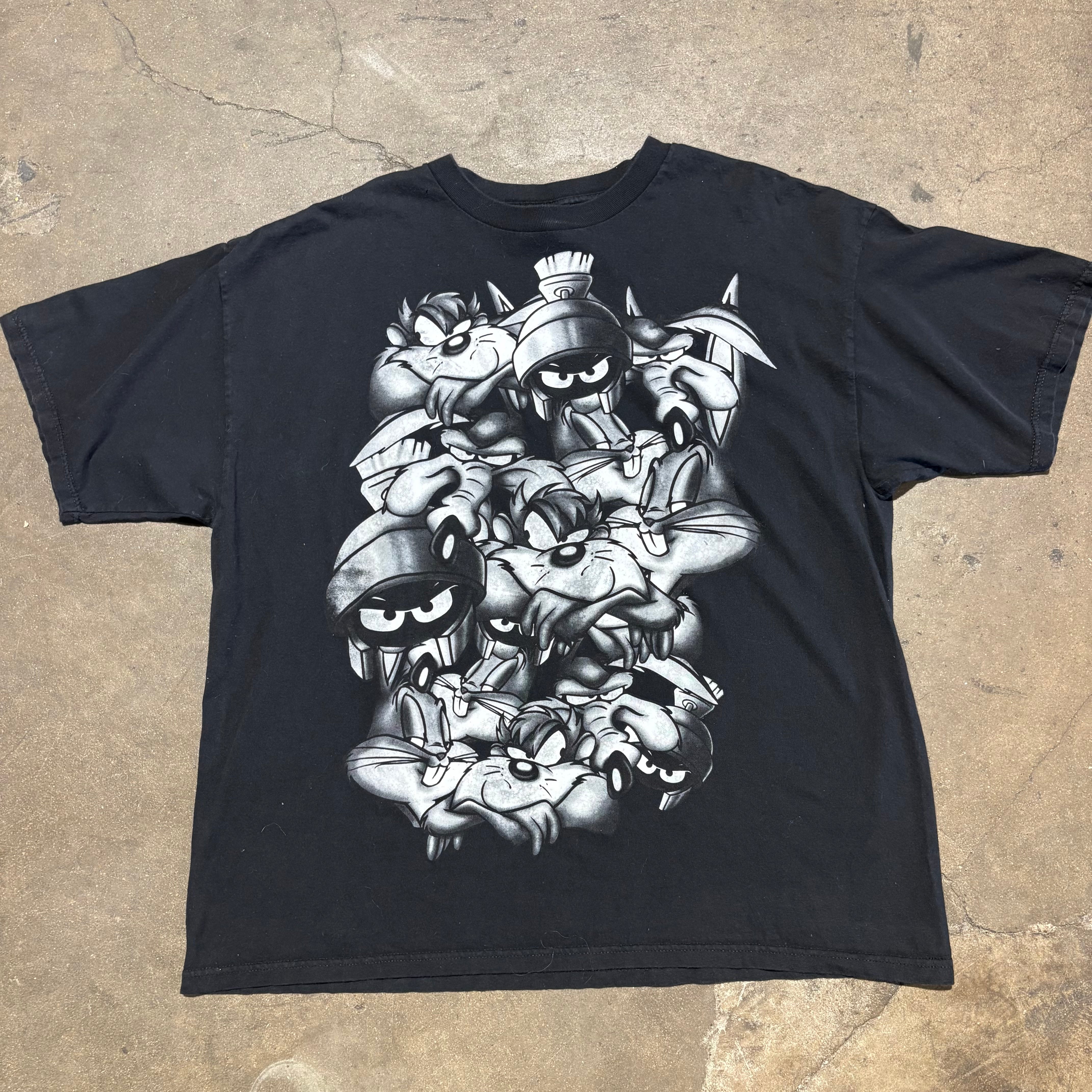 Vintage Black And White Looney Tunes Tee