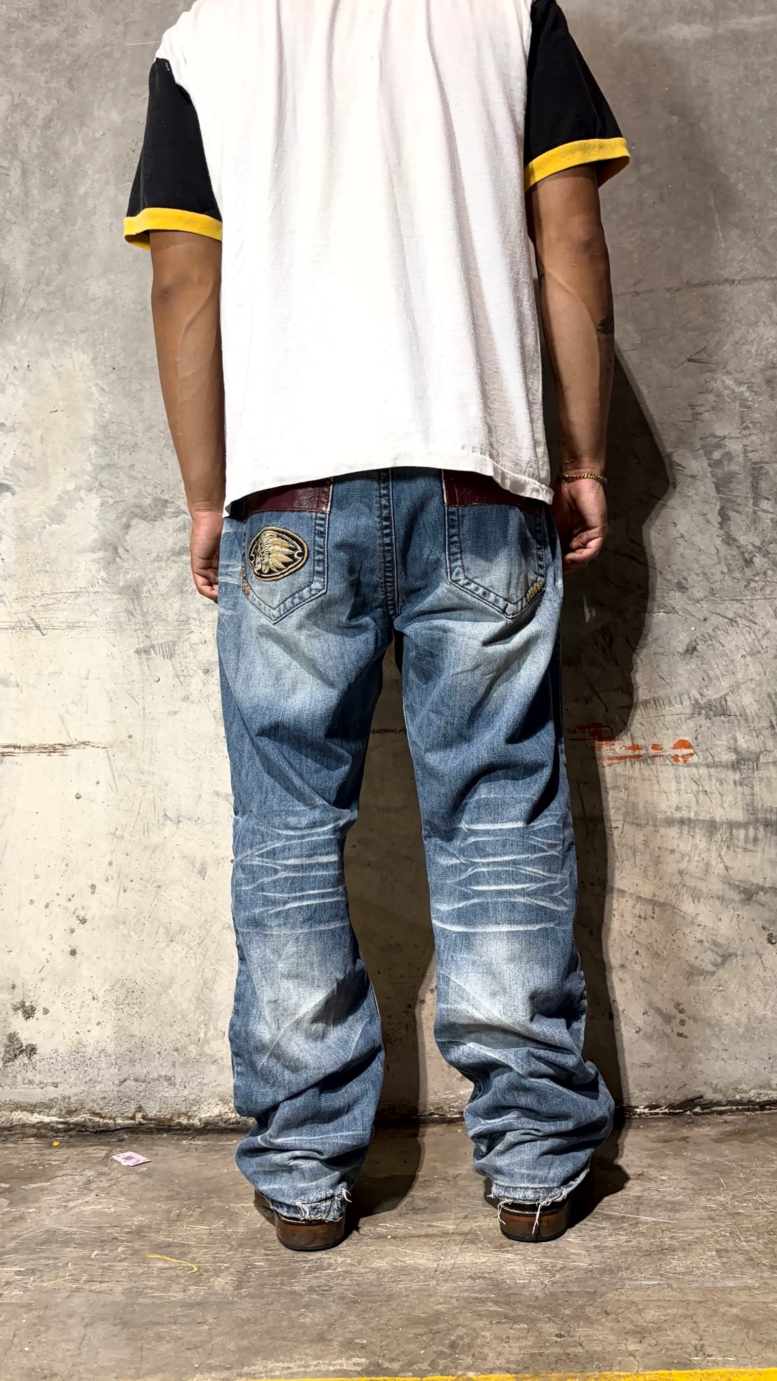 Vintage Bootcut Distressed Jeans