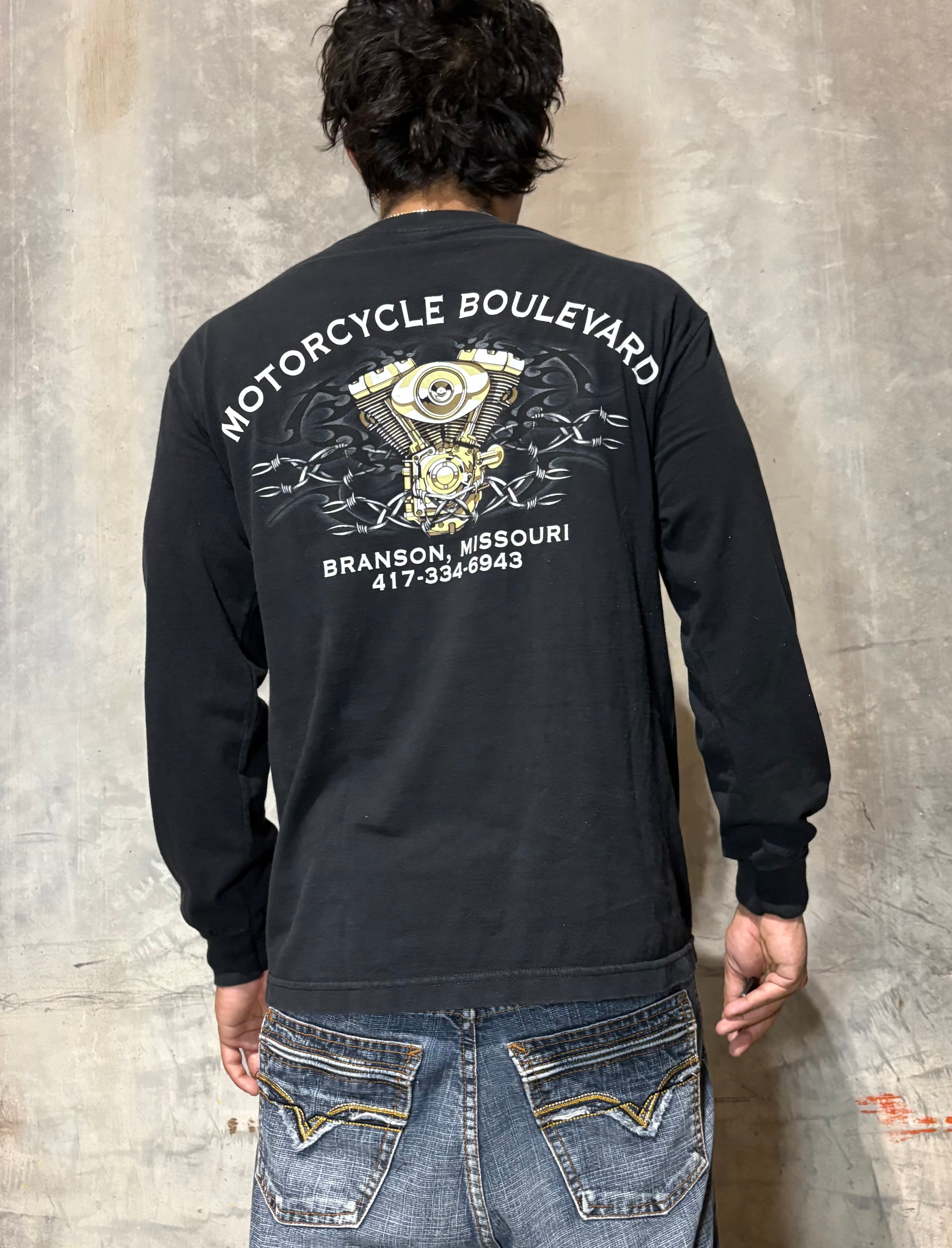 1996 Blue Flame Longsleeve Biker Shirt