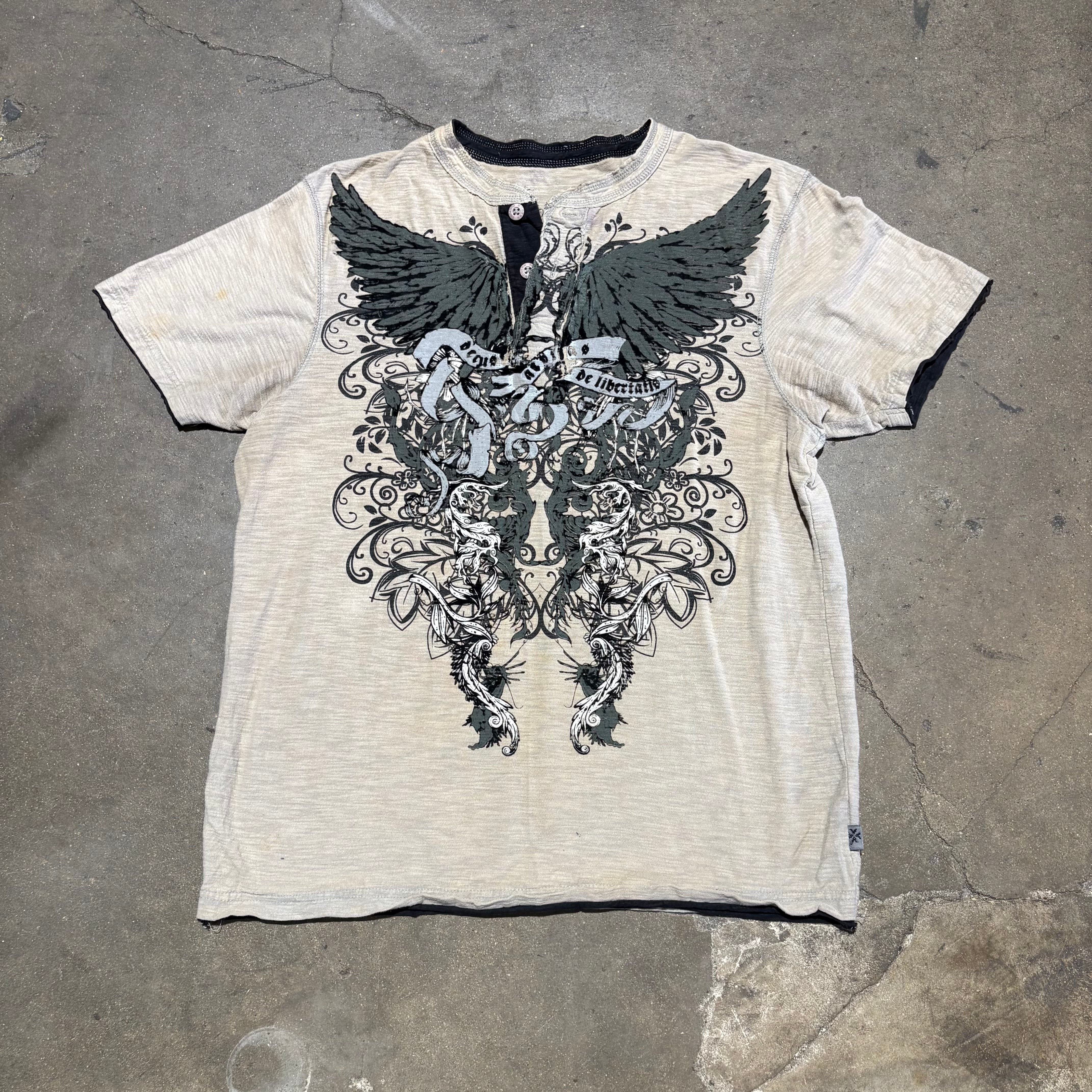 Y2K Modern Culture Henley Tee