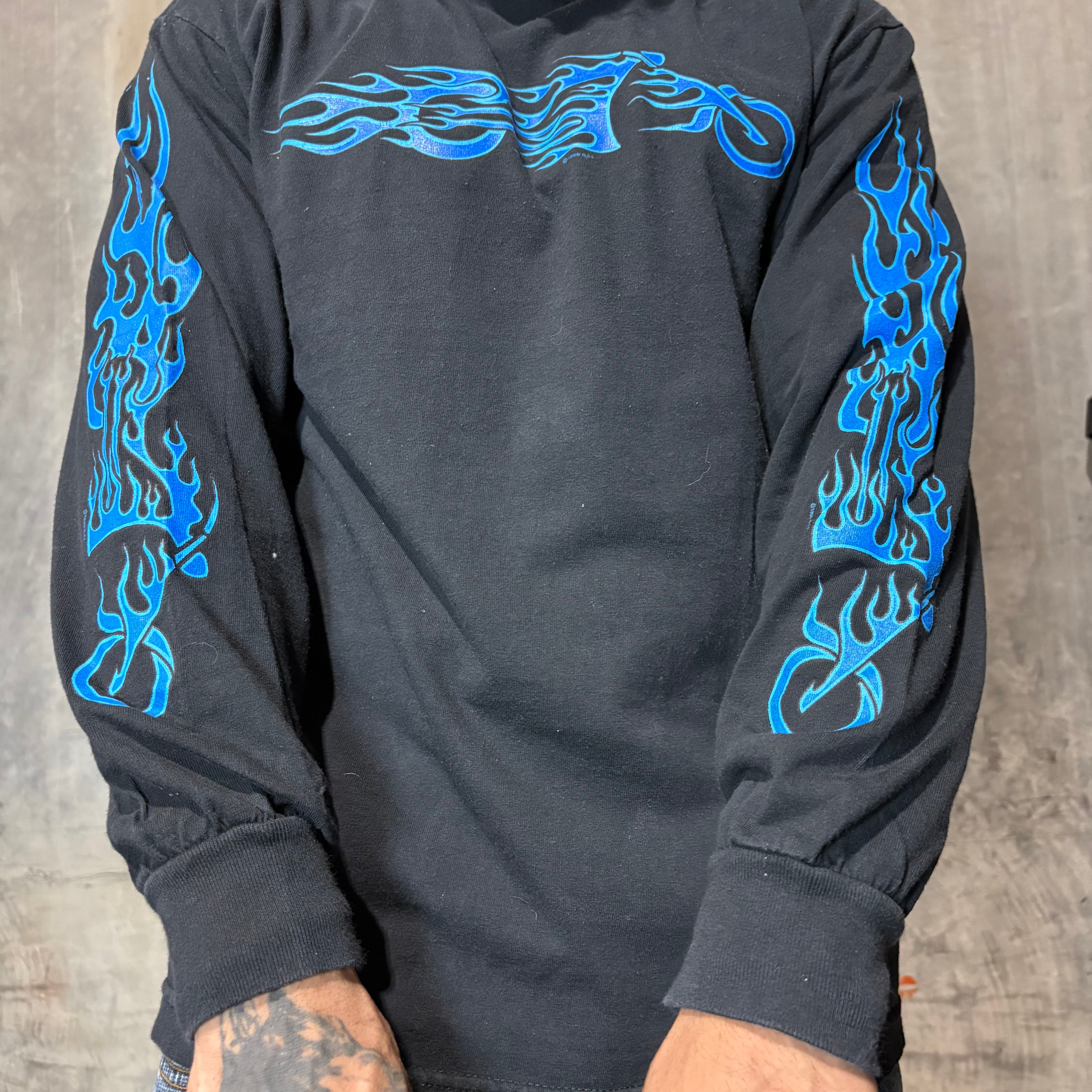 1996 Blue Flame Longsleeve Biker Shirt